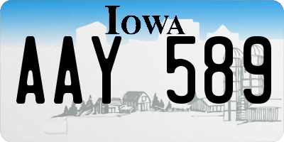 IA license plate AAY589