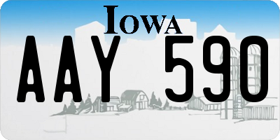 IA license plate AAY590