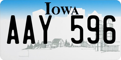 IA license plate AAY596