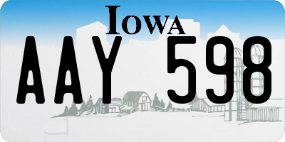 IA license plate AAY598