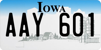 IA license plate AAY601