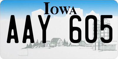 IA license plate AAY605