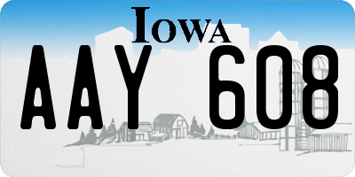 IA license plate AAY608