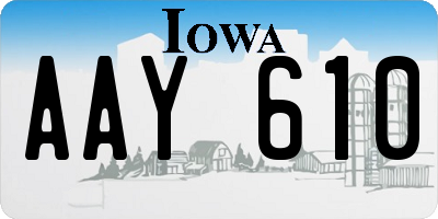 IA license plate AAY610