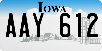 IA license plate AAY612