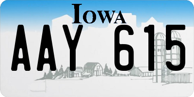 IA license plate AAY615