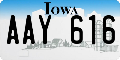 IA license plate AAY616
