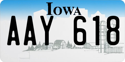 IA license plate AAY618
