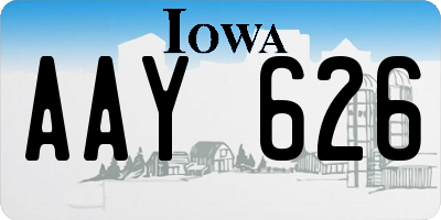 IA license plate AAY626