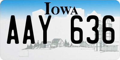 IA license plate AAY636