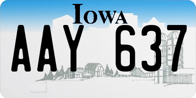 IA license plate AAY637