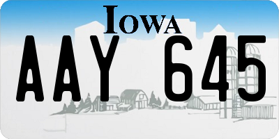 IA license plate AAY645