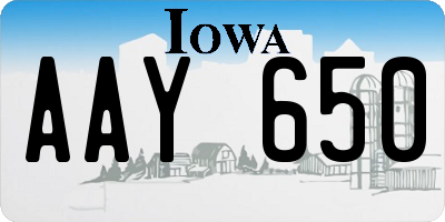 IA license plate AAY650