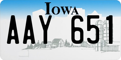 IA license plate AAY651