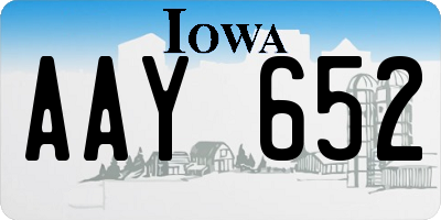 IA license plate AAY652
