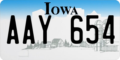 IA license plate AAY654