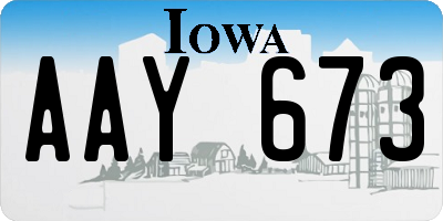 IA license plate AAY673