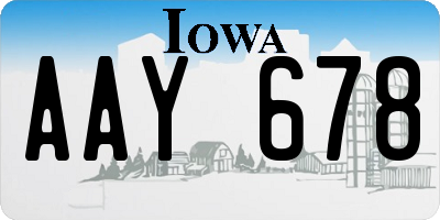 IA license plate AAY678