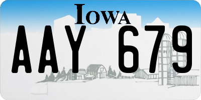 IA license plate AAY679
