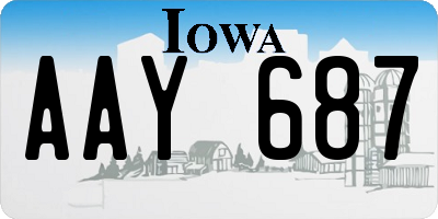 IA license plate AAY687