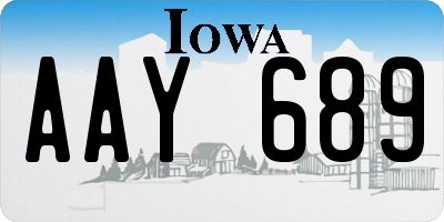 IA license plate AAY689
