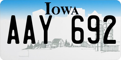 IA license plate AAY692