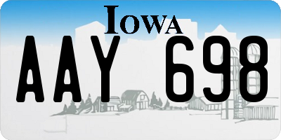 IA license plate AAY698