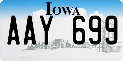 IA license plate AAY699