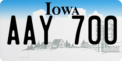 IA license plate AAY700