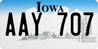 IA license plate AAY707