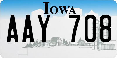 IA license plate AAY708