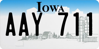 IA license plate AAY711