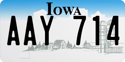 IA license plate AAY714