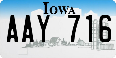 IA license plate AAY716