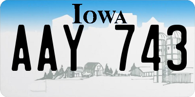 IA license plate AAY743