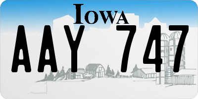 IA license plate AAY747