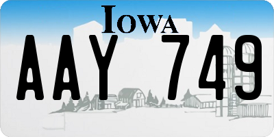 IA license plate AAY749