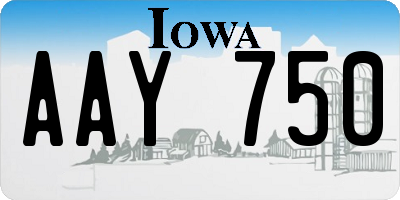 IA license plate AAY750
