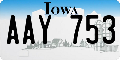 IA license plate AAY753