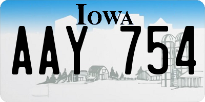 IA license plate AAY754