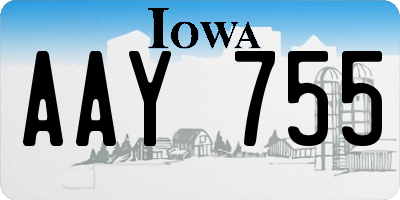 IA license plate AAY755