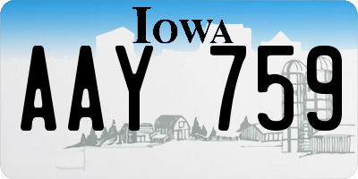 IA license plate AAY759