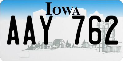 IA license plate AAY762