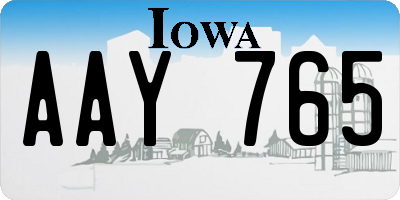 IA license plate AAY765