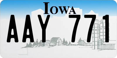 IA license plate AAY771