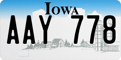 IA license plate AAY778