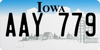 IA license plate AAY779