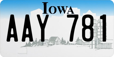 IA license plate AAY781