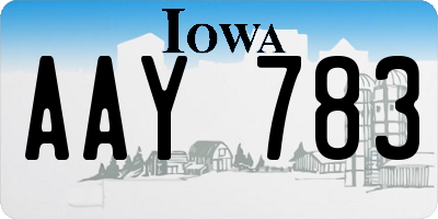 IA license plate AAY783