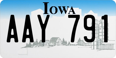 IA license plate AAY791